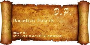 Daradics Patrik névjegykártya